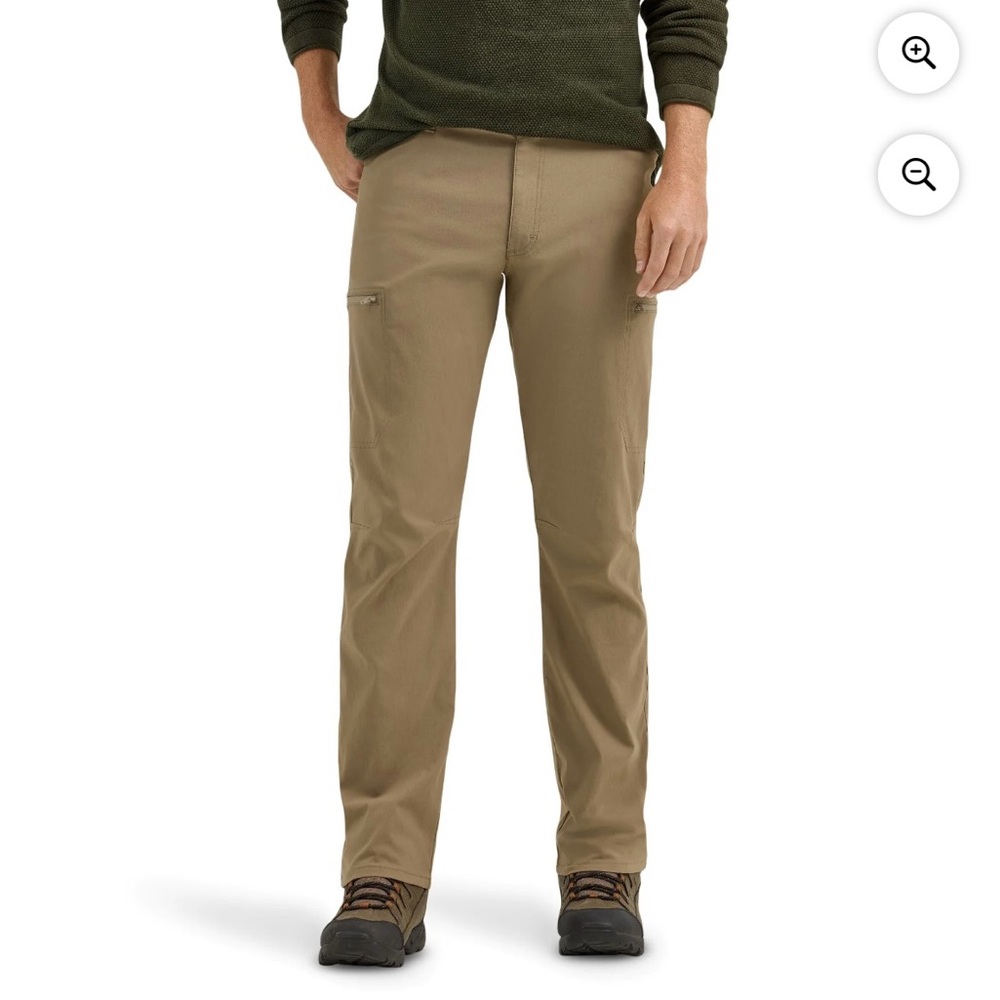 Wrangler Tan Cargo Pants Durable Cotton Twill